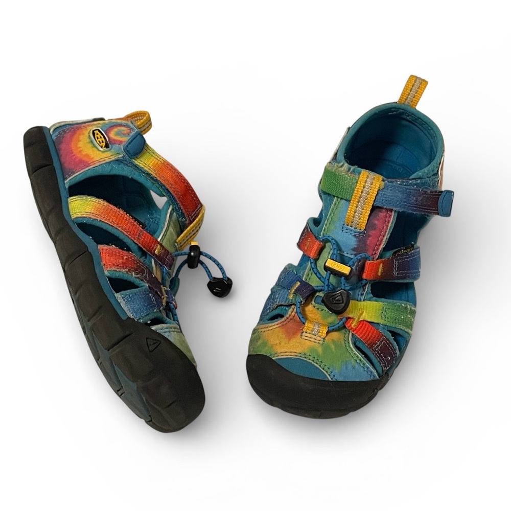 Keen Seacamp II CNX Rainbow Water Sandals Shoes Youth Sz 1 Kids Hiking Boy Girls